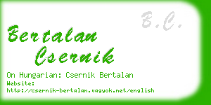 bertalan csernik business card